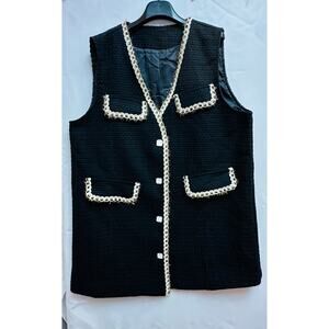 Women's Dazy Business Casual Knitted Sleeveless black,Fall vest Large